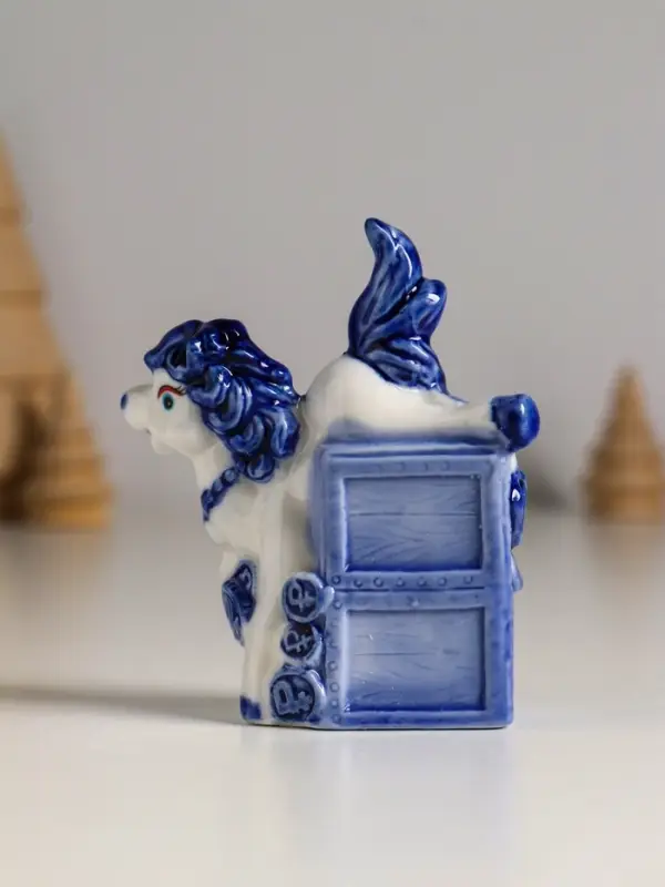 Сувенир керамика "Лошадка денежная" бело-синий МИКС 7,1х3,1х9 см