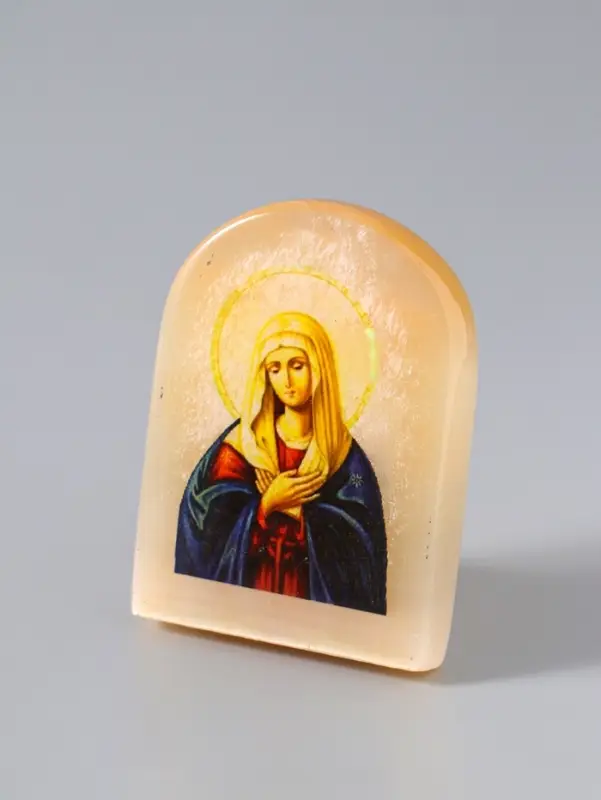 Икона Умиление, 6х5 см, селенит
