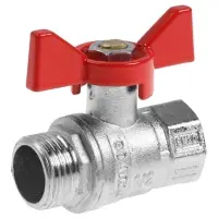 Кран шаровой ZEIN engr, наружная/внутренняя резьба 1/2", бабочка, цинк