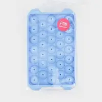 Форма для льда Доляна, с контейнером и совком, 19.1&times;11.6&times;8.5 см, ячейка d=2.1 см, пластик, голубая