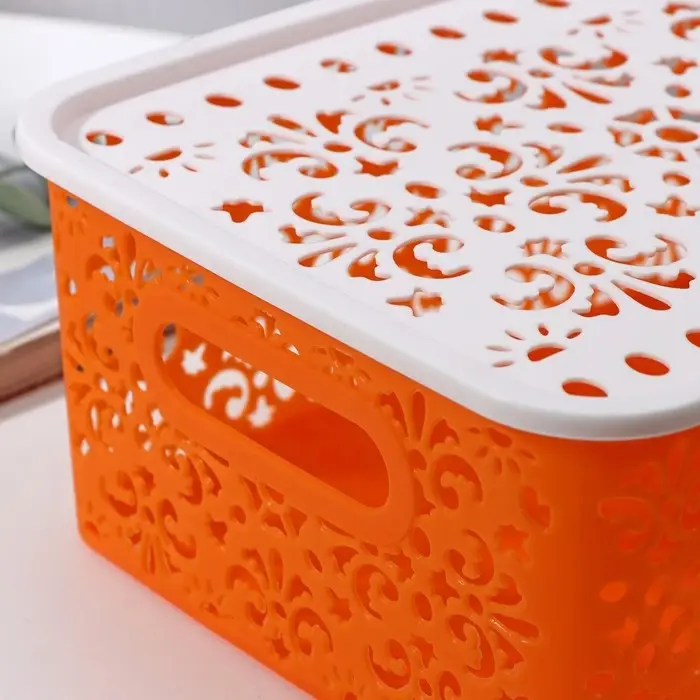 Контейнер для хранения с крышкой «Узор», пластик, 22×17×9,5 см, цвет МИКС Контейнер для хранения с крышкой «Узор», пластик, 22×17×9,5 см, цвет МИКС