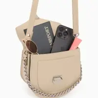 Сумка женская мессенджер TEXTURA на клапане, 17&times;10&times;18 см, бежевая