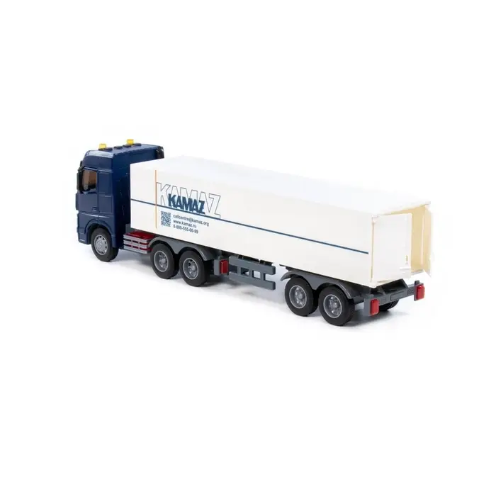 Автомобиль-тягач "KAMAZ", с полуприцепом, инерц., со светом и звуком 07828