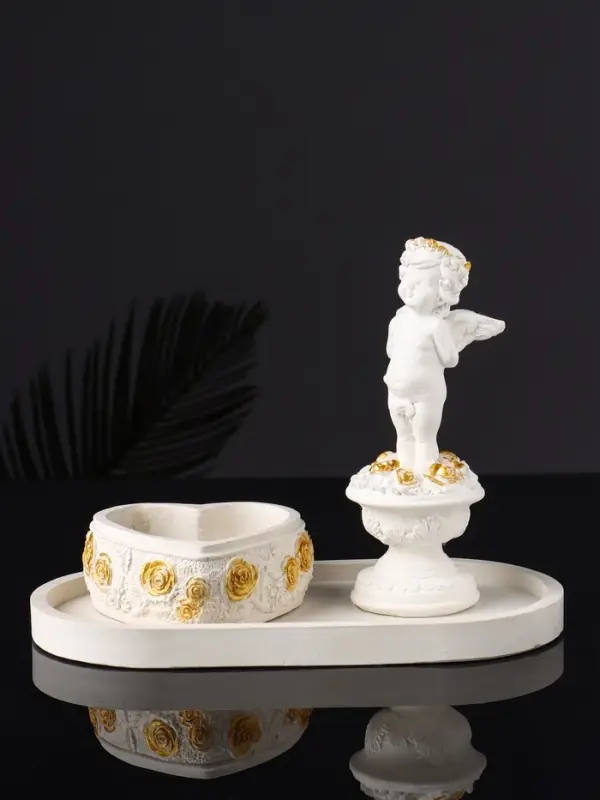 Набор фигура и подставка "Ангел и сердце" 12х20х10 см