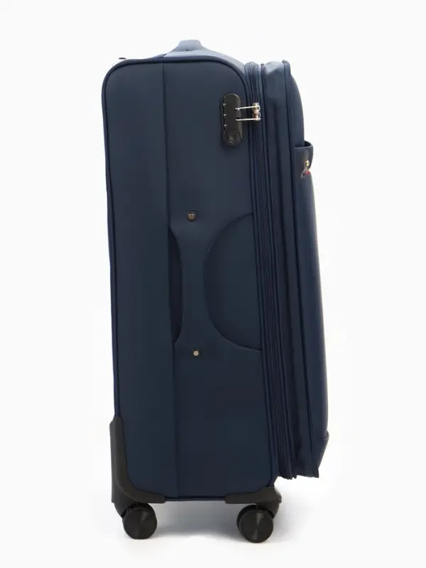 Чемодан на колёсах TEXTURA, кодовый замок, текстильный, с увеличением, 47&times;30&times;78 см, 28", синий