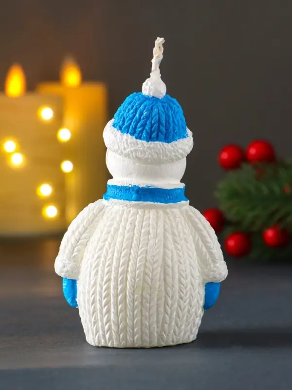 Свеча  Свеча "Снеговик", голубой