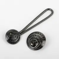 Декоративная застёжка, d = 2,5/3 см, цвет чёрный