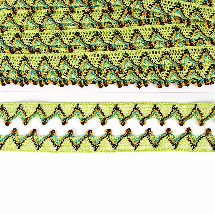 Тесьма &laquo;Уголки&raquo;, ширина 2 см, намотка 25 м, цвет салатовый