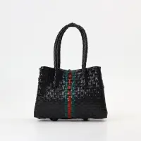 Сумка плетёная пластиковая, 23&times;11&times;30 см, чёрная