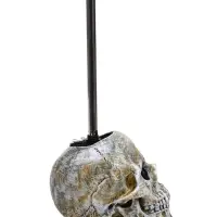 Ёршик для унитаза с подставкой &laquo;Череп&raquo;, стальная ручка, 16&times;15&times;22 см, белый