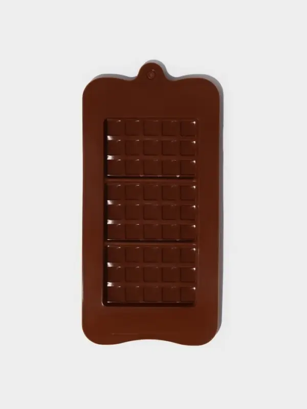 Форма для шоколада Доляна «Мини-десерт», силикон, 22×11 см, 3 ячейки (5×7.5 см), коричневая