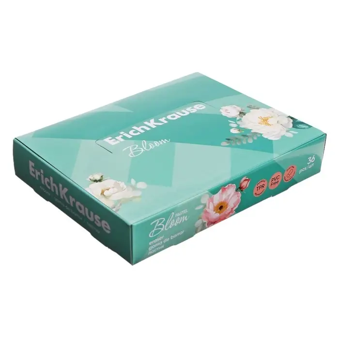 Ластик ErichKrause Ластик ErichKrause "Pastel Bloom", 54 х 24 х 10.3 мм, синтетика, микс