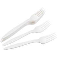 Вилка одноразовая 180мм, белая, кукурузный крахмал, 50шт/уп