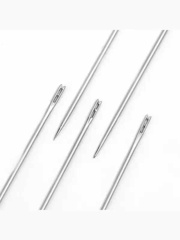 Иглы швейные, самовдеваемые, d=0.76 мм, 3.6-4.2 см, набор 12 шт.