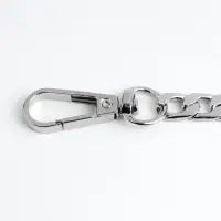 Цепочка для сумки, с карабинами, железная, 12.5&times;7.5 мм, 60 см, цвет серебряный
