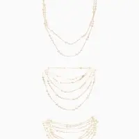 Бусы жемчужные, длинные, d=3.4, 5.6, 8.10, белые в золоте