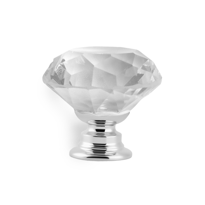 Ручка кнопка CAPPIO, Ручка кнопка CAPPIO, "Алмаз", стеклянная, d=40 мм