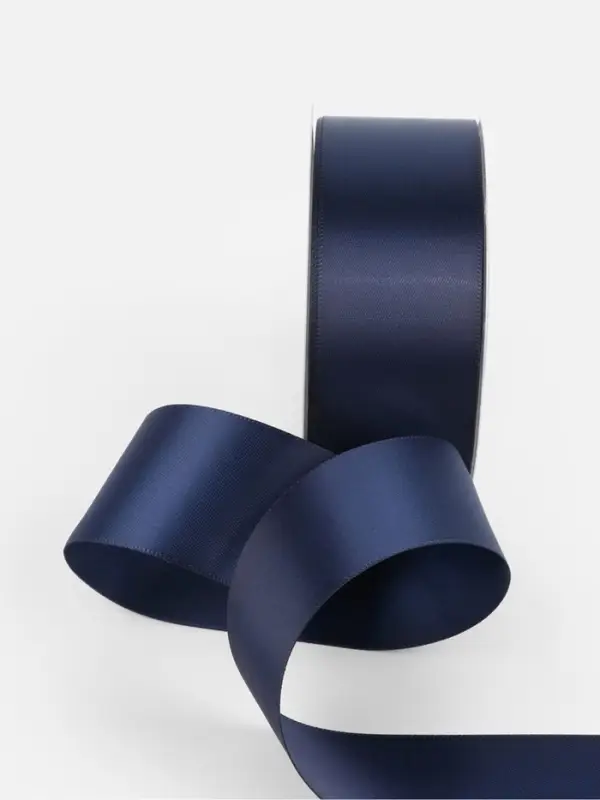 Лента атласная TEIRA, двухсторонняя, 38 мм, 25&plusmn;1 м, тёмно-синяя