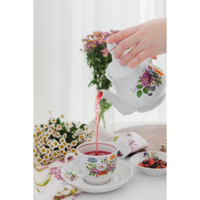 Чайник фарфоровый «Букет цветов», 800 мл Чайник фарфоровый «Букет цветов», 800 мл