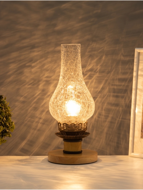 Лампа настольная BayerLux ЭКО Лампа настольная BayerLux ЭКО "Татьяна" 1х40Вт Е27 светло-коричневый 14х14х34см