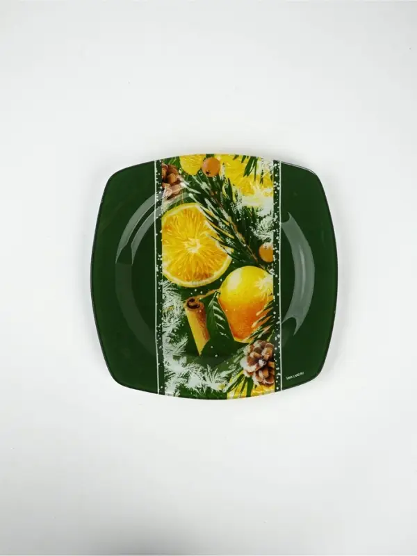 Тарелка плоская новогодняя &laquo;Апельсины&raquo;, 20&times;20 см