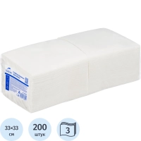 Салфетки бумажные Luscan 3сл 33х33см белые целлюлоза 200шт/уп_Спб