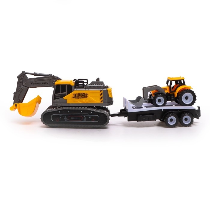 Экскаватор инерционный «Стройка», с прицепом и трактором, МИКС Экскаватор инерционный «Стройка», с прицепом и трактором, МИКС