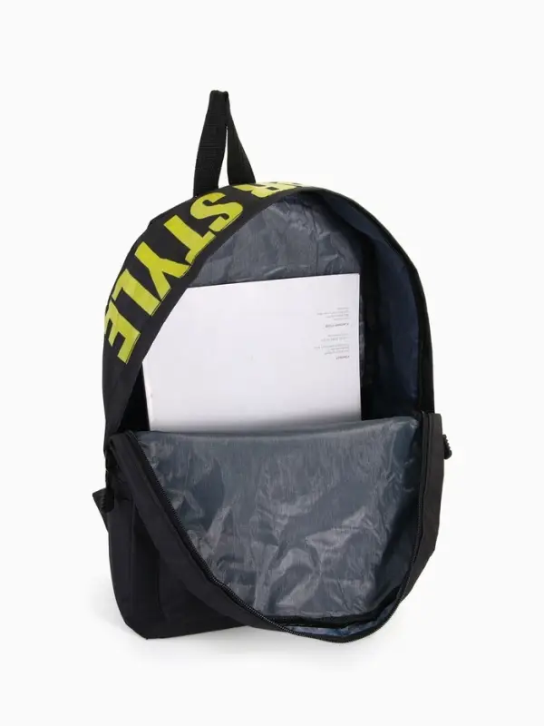 Рюкзак молодёжный на молнии, 3 кармана, 27&times;10&times;37.5 см, чёрный