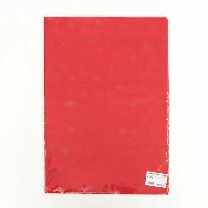 Бумага упаковочная тишью, «Сердечки», 50 см × 70 см 17 грамм, винная