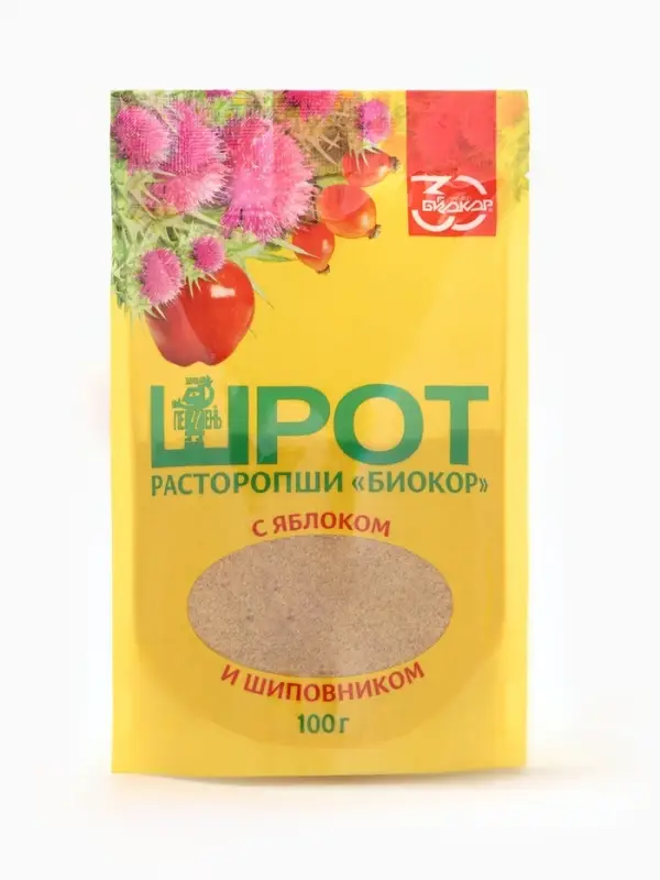 Шрот расторопши с яблоком и шиповником 100 г Шрот расторопши с яблоком и шиповником 100 г
