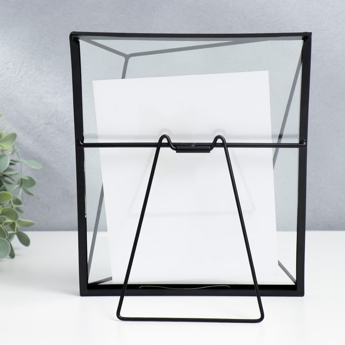 Фоторамка металл на 1 фото 15х20 см  Фоторамка металл на 1 фото 15х20 см "Лофт. Преломление углов" чёрная 25х20х5 см