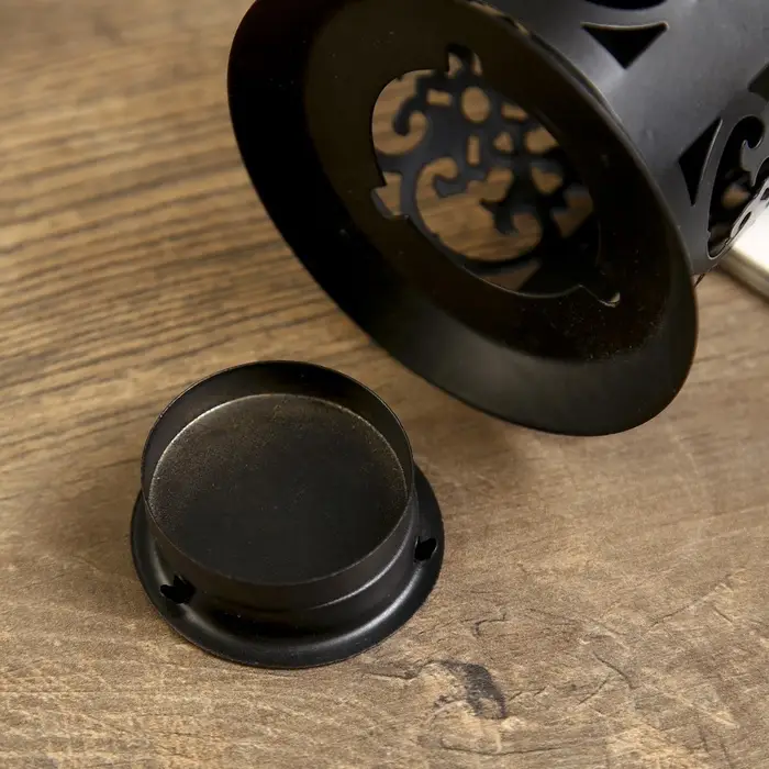 Подсвечник металл 1 свеча  Подсвечник металл 1 свеча "Ажурный фонарик" чёрный 23х14х9,5 см