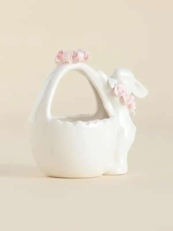Конфетница SL Home &laquo;Лесные кролики&raquo;, 12.5&times;8&times;12 см, фарфор, белая