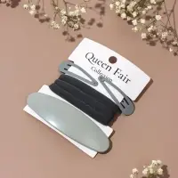 Набор для волос QF &laquo;Авиталь&raquo;, 3 резинки 6 см, заколка - автомат 9 см, 2 заколки 4.5 см, серый