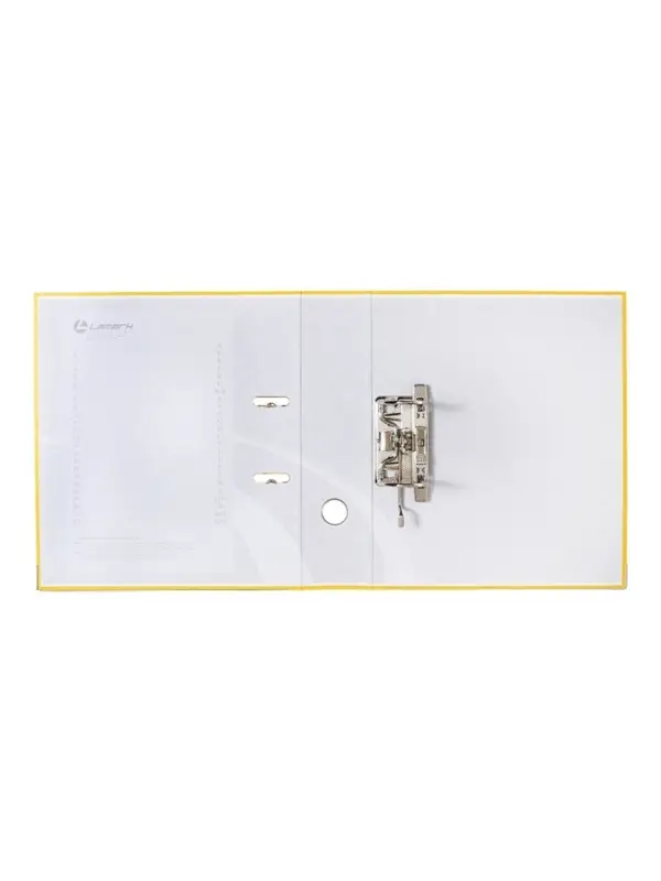 Папка-регистратор А4, 75 мм, ПВХ, тиснение &laquo;лен&raquo;, металлическая окантовка, карман на корешок, собранная, желтая