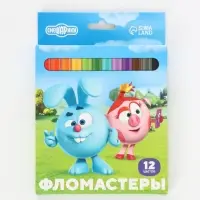Фломастеры 12 цветов, вентилируемый колпачок &laquo;Смешарики&raquo;