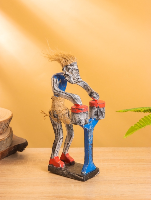 Сувенир «Абориген барабанщик», 9×9×21 см, дерево Сувенир «Абориген барабанщик», 9×9×21 см, дерево