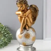 Фигура "Ангел на шаре" бронза, 38х15х14 см