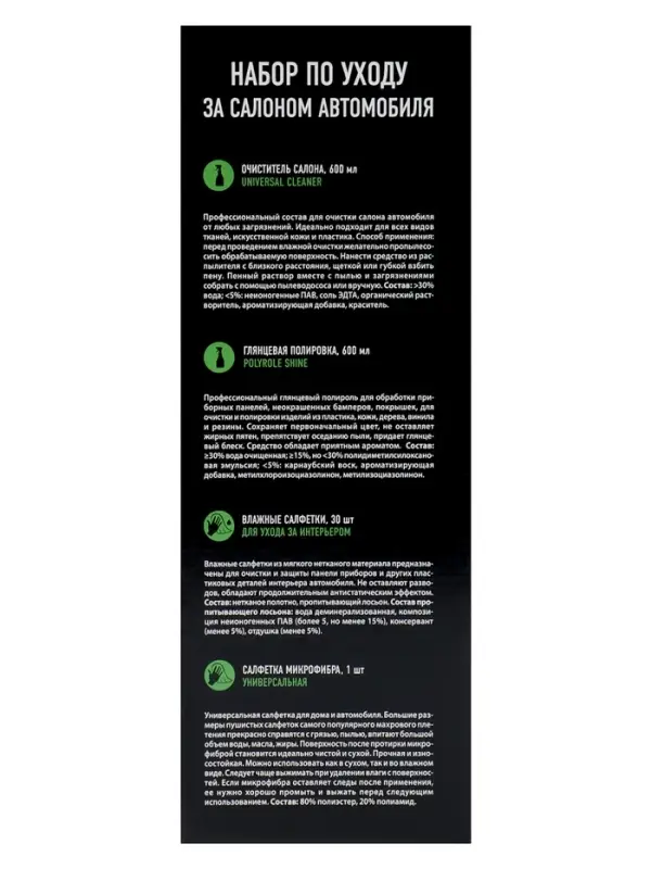Подарочный набор автохимии Grass, уход за салоном, 4 предмета