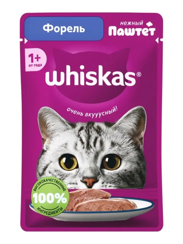 Влажный корм для кошек Whiskas Meaty, форель, паштет, 28&times;1, 75 г