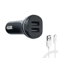 Автомобильное зарядное устройство с кабелем USB на Type-C + 2 USB 2.1A AZ-08 ISA черное