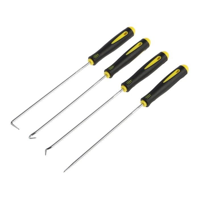 Набор крючков для демонтажа уплотнительных колец ТУНДРА, 2К рукоятки, 150 мм, 4 шт. Набор крючков для демонтажа уплотнительных колец ТУНДРА, 2К рукоятки, 150 мм, 4 шт.