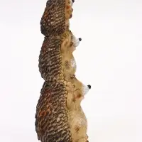 Садовая фигура из полистоуна &laquo;Трио ежей&raquo;, 11.5&times;9.5&times;30 см, Greengo