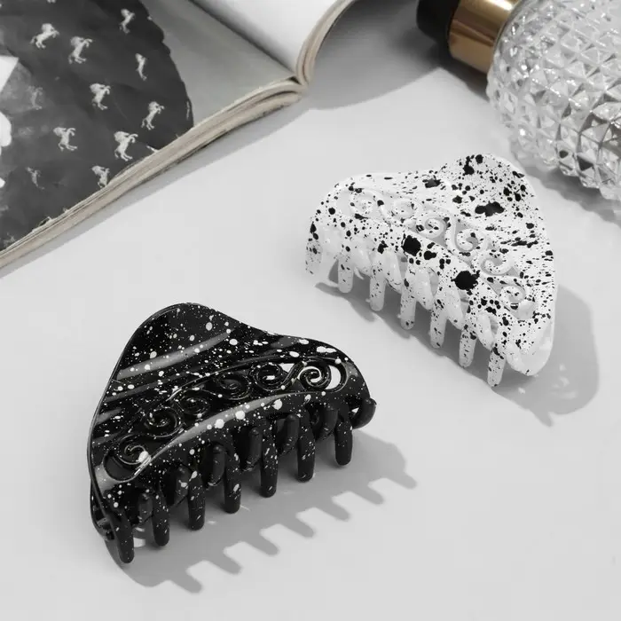 Крабик для волос «Флоранс», завитки, 6.5 см, МИКС