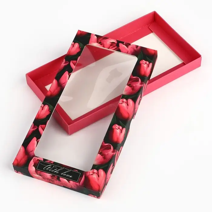 Коробка для шоколада «Тюльпаны», с окном, 9.4 х 1.7 х 18.4 см Коробка для шоколада «Тюльпаны», с окном, 9.4 х 1.7 х 18.4 см