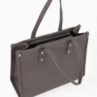 Сумка женская тоут TEXTURA на молнии, с кошельком, 30&times;10&times;24 см, тёмно-серый