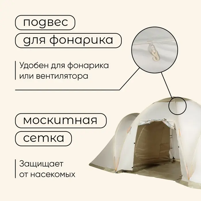 Палатка туристическая, кемпинговая maclay enisey cool 6, 6-местная, с тамбуром