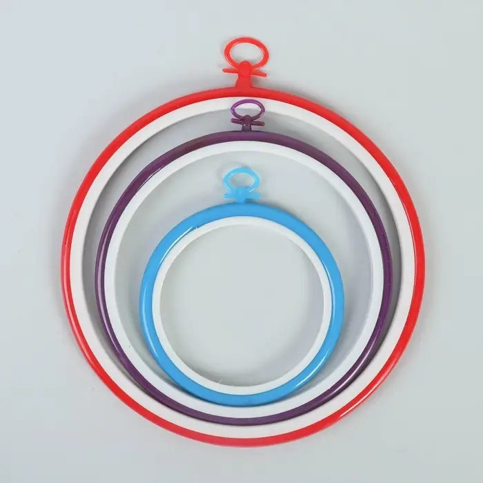 Пяльцы для вышивания с подвесом, d=12/17/21 см, 3 шт., разноцветные