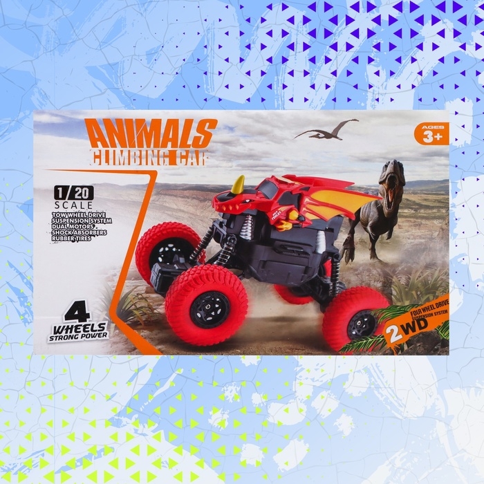 Джип радиоуправляемый DINO, 1:20, работает от аккумулятора, цвет синий Джип радиоуправляемый DINO, 1:20, работает от аккумулятора, цвет синий