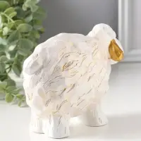 Сувенир полистоун "Бараш" белый с золотом 8х17,5х12,5 см